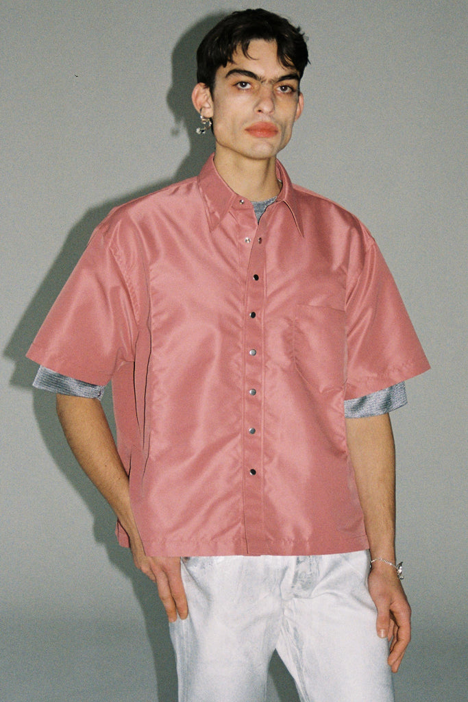 Pink Polyamide Cuboid Overshirt