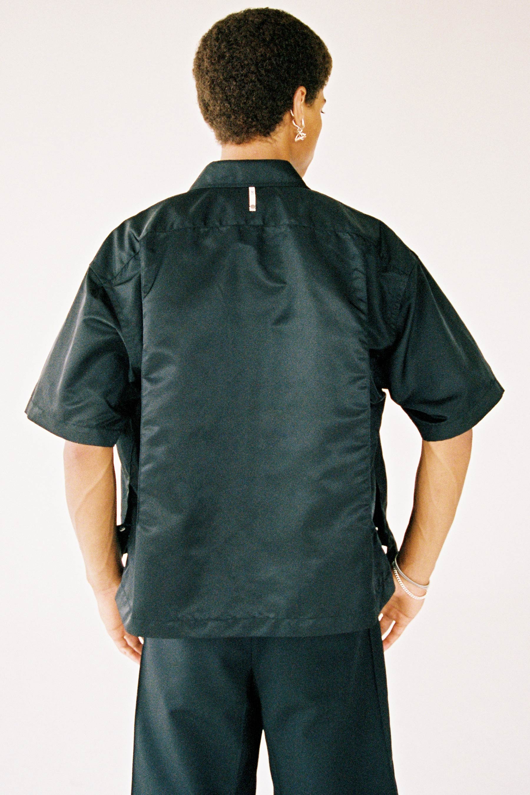Black Polyamide Cuboid Overshirt