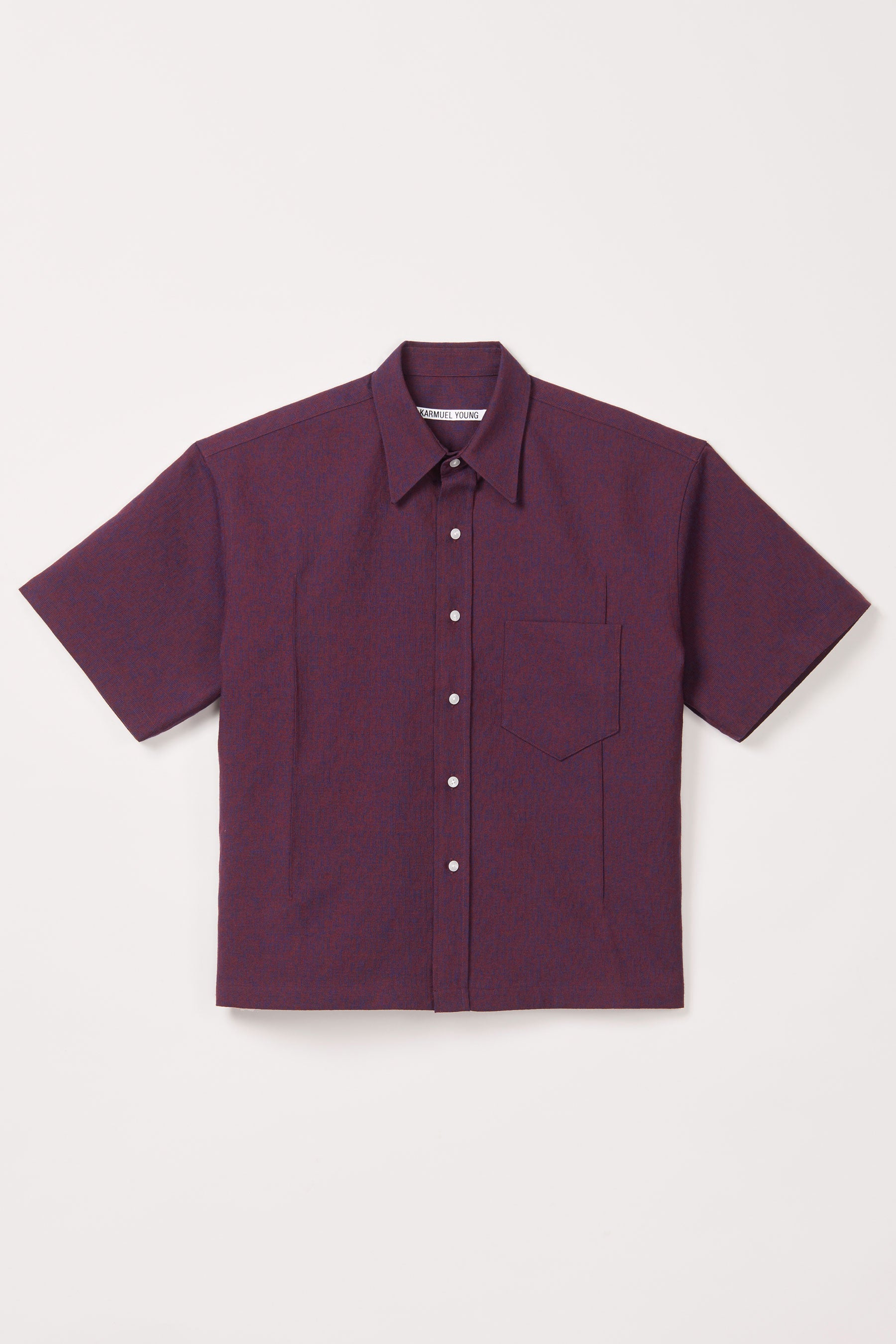 Purple Woollen Cuboid Overshirt