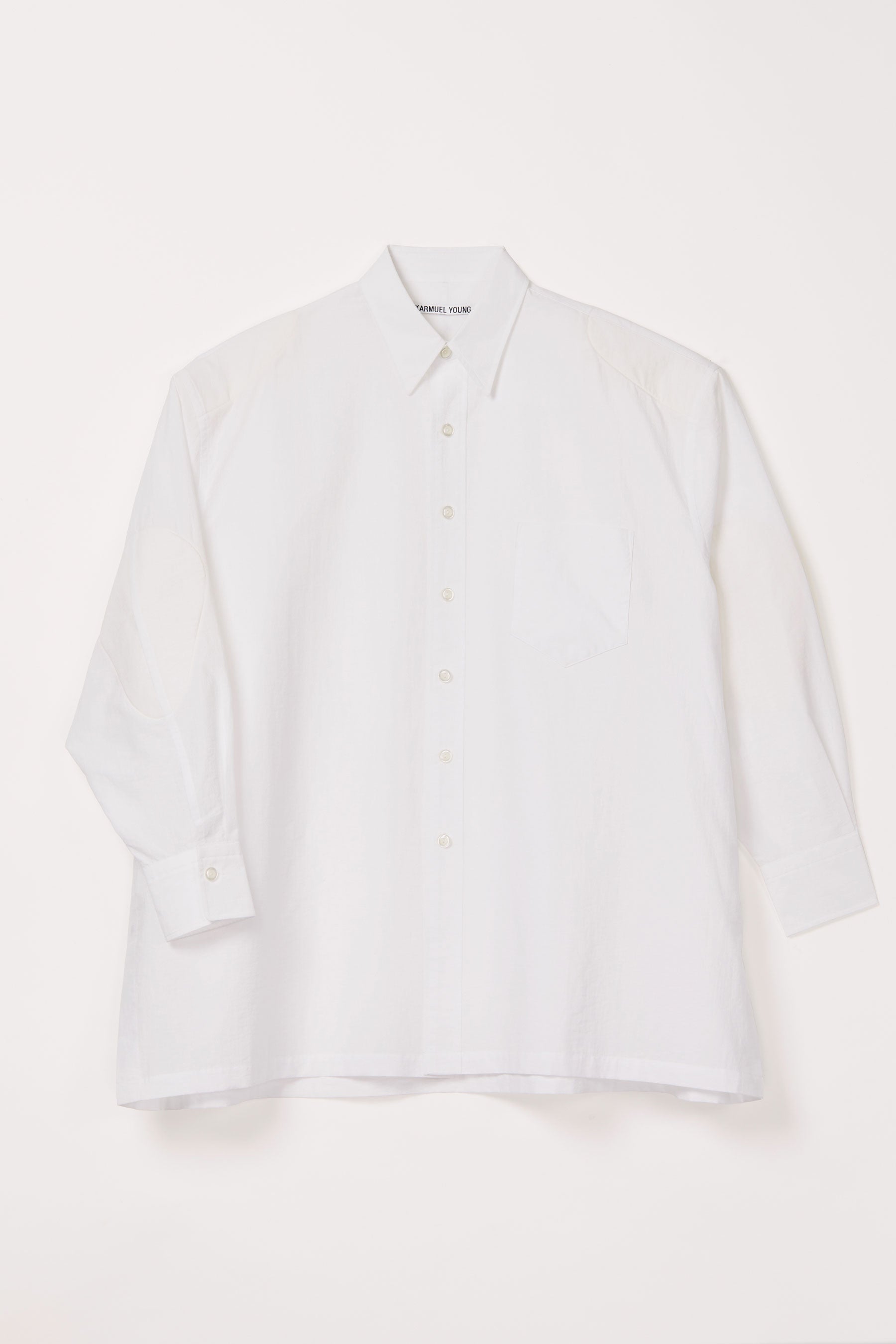 White Cotton Strong Arm Shirt Coat