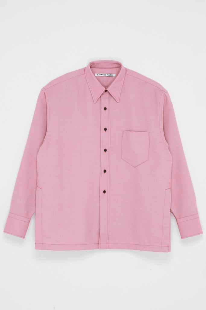 Pink Woollen Square Overshirt