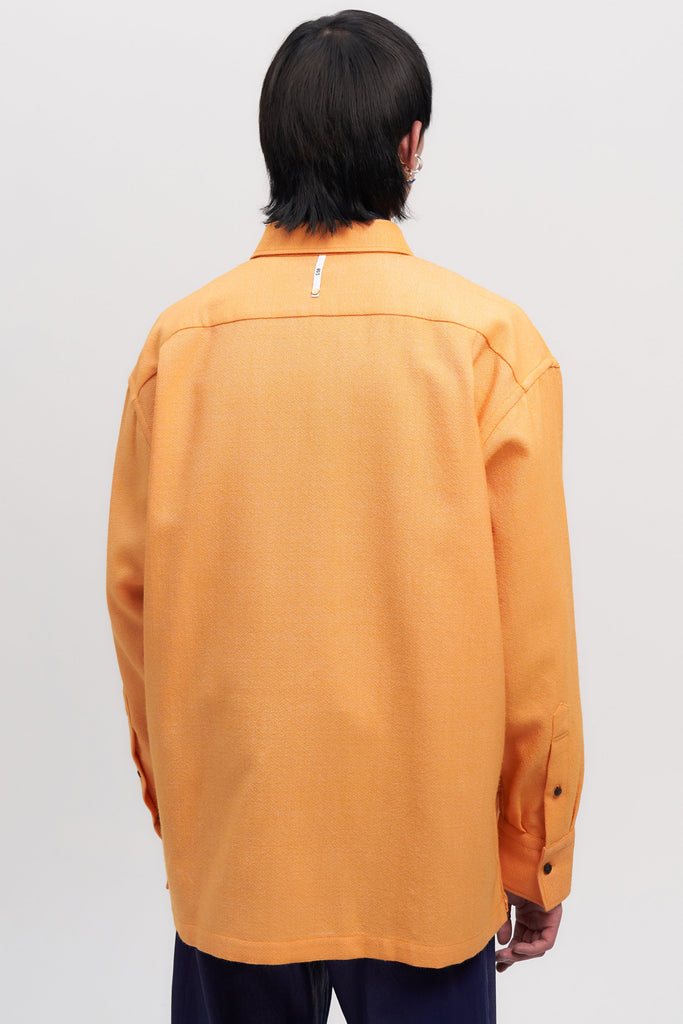 Orange Woollen Square Overshirt