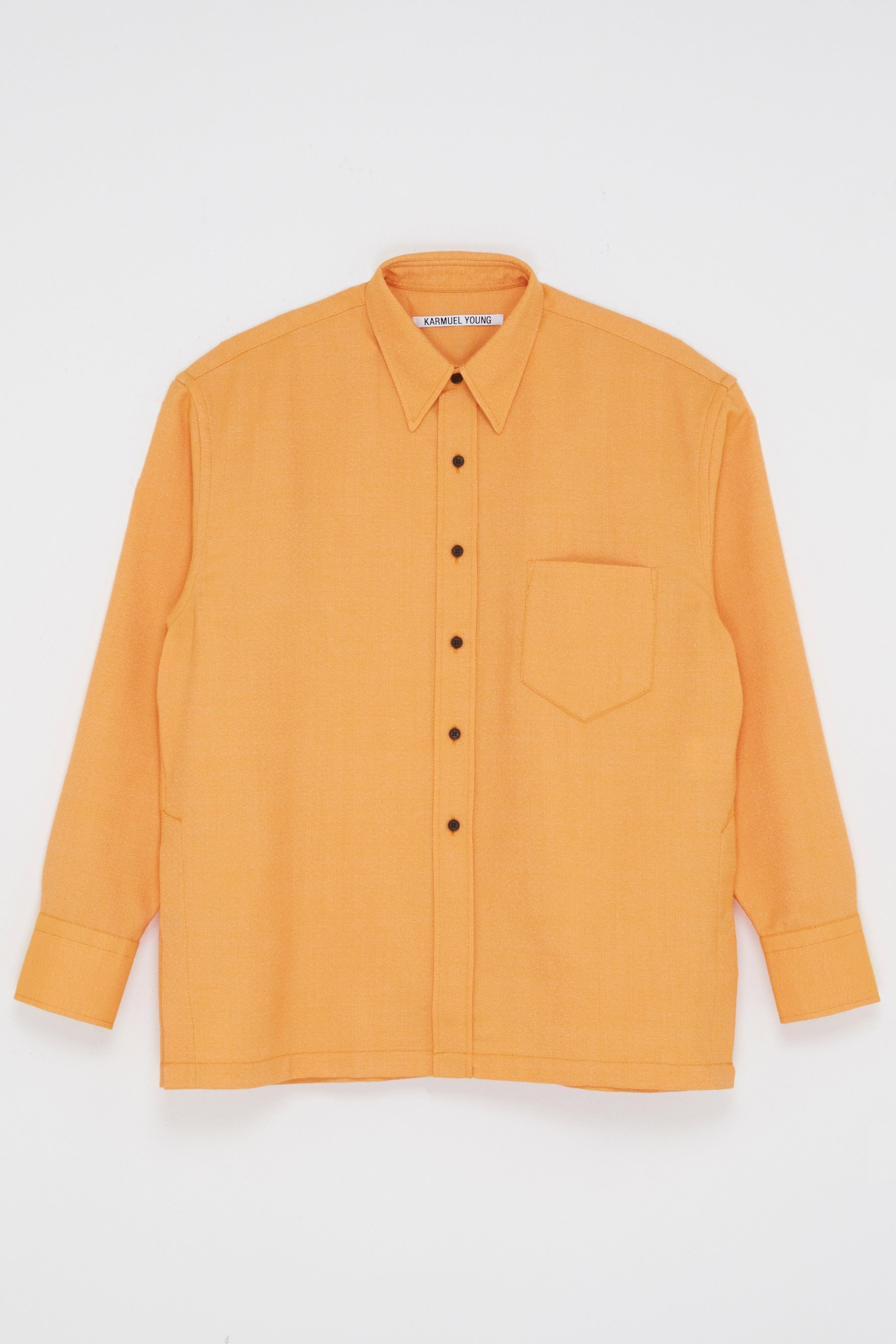 Orange Woollen Square Overshirt