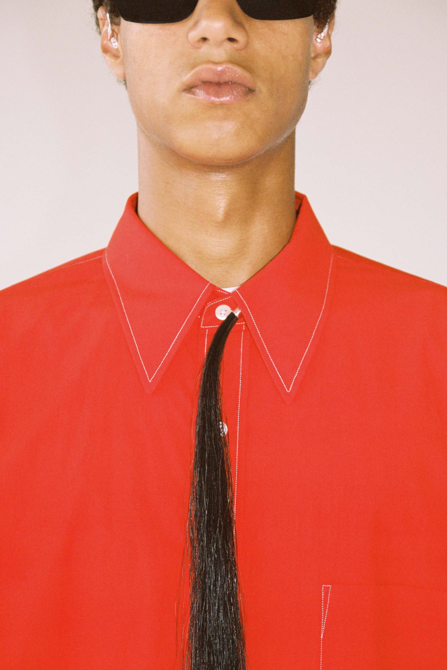 Red Cotton Square Overshirt