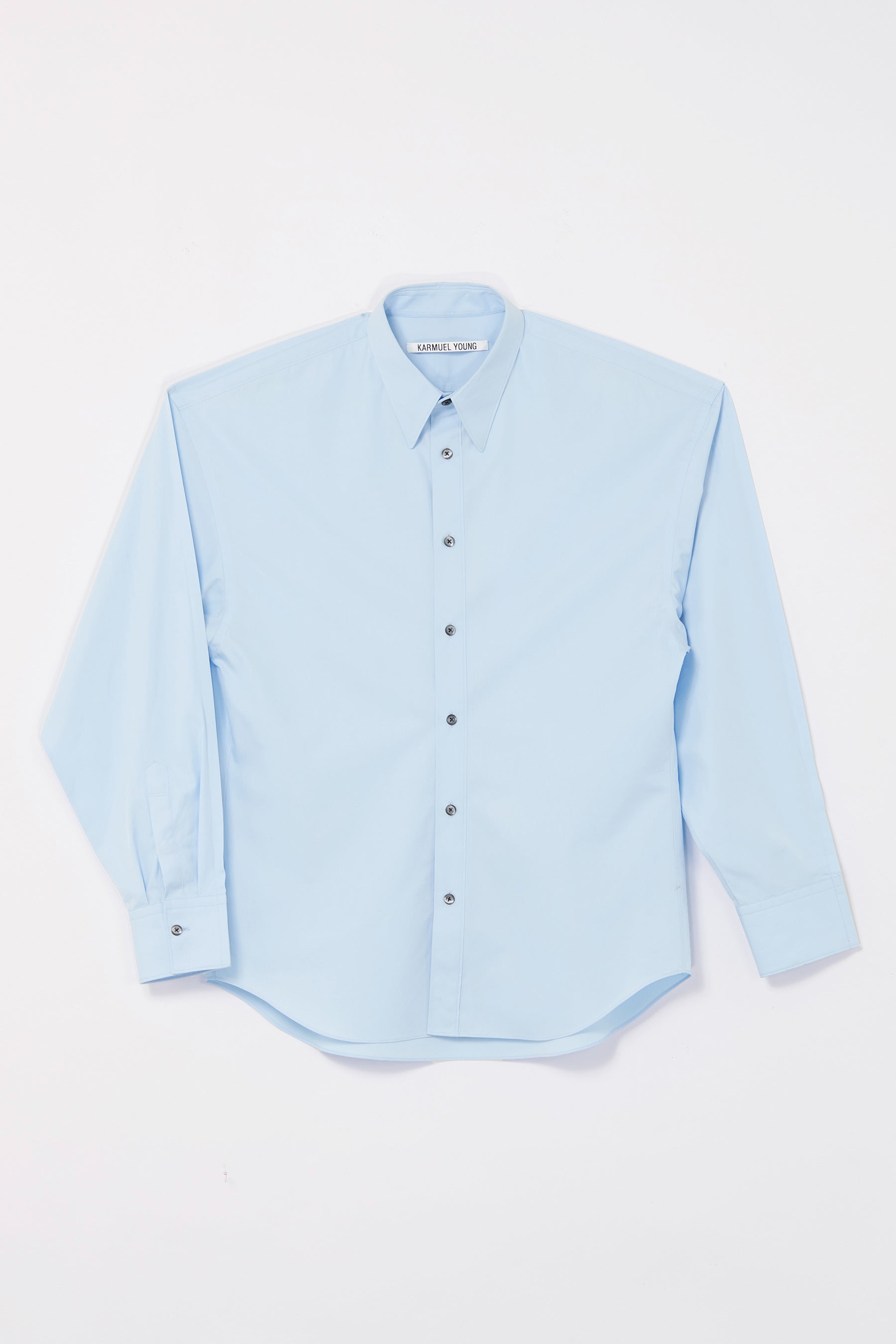 Light Blue Cotton Bold Trapezium XY-plane Shirt