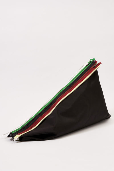 Black Nylon Triangle Zip Tote Bag
