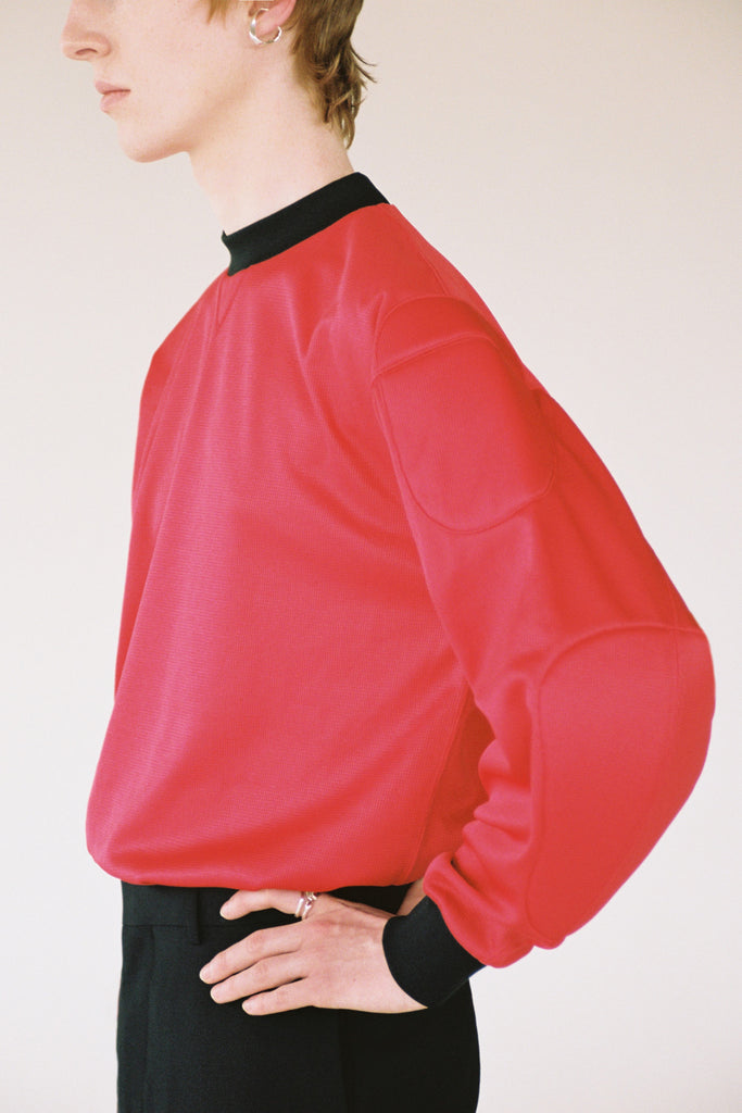 Red Strong Arm Padded Sweatshirt