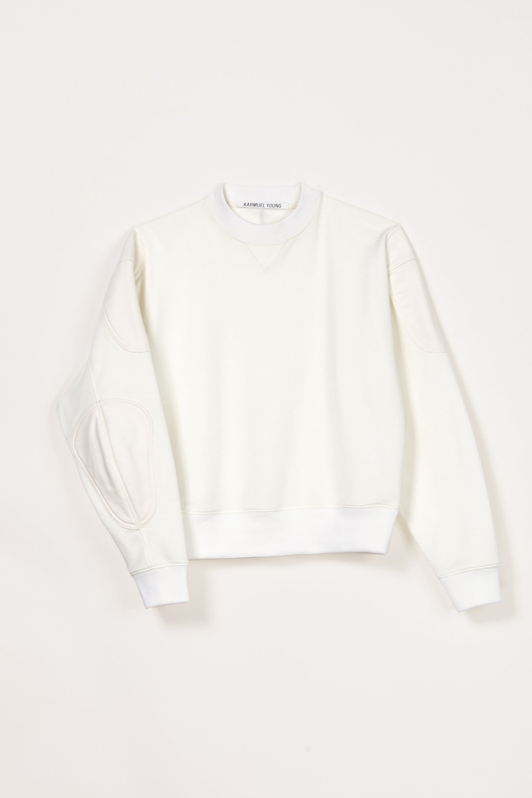 White Polyester Cotton Strong Arm Padded Sweatshirt