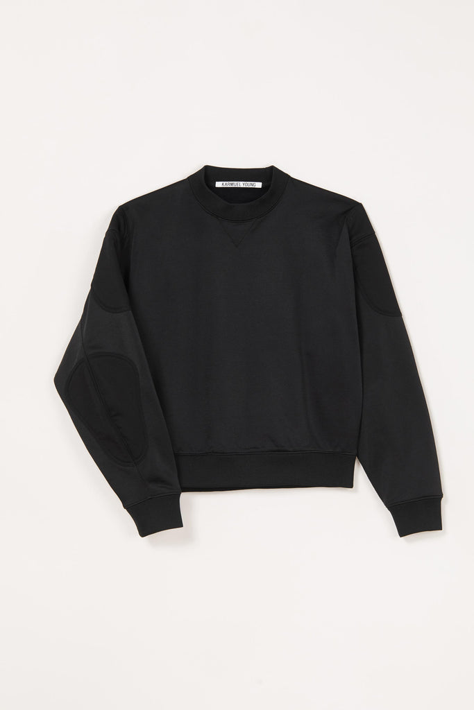 Black Polyester Cotton Strong Arm Padded Sweatshirt