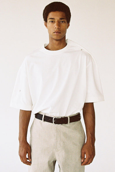 White Cotton Square Rotated T-Shirt