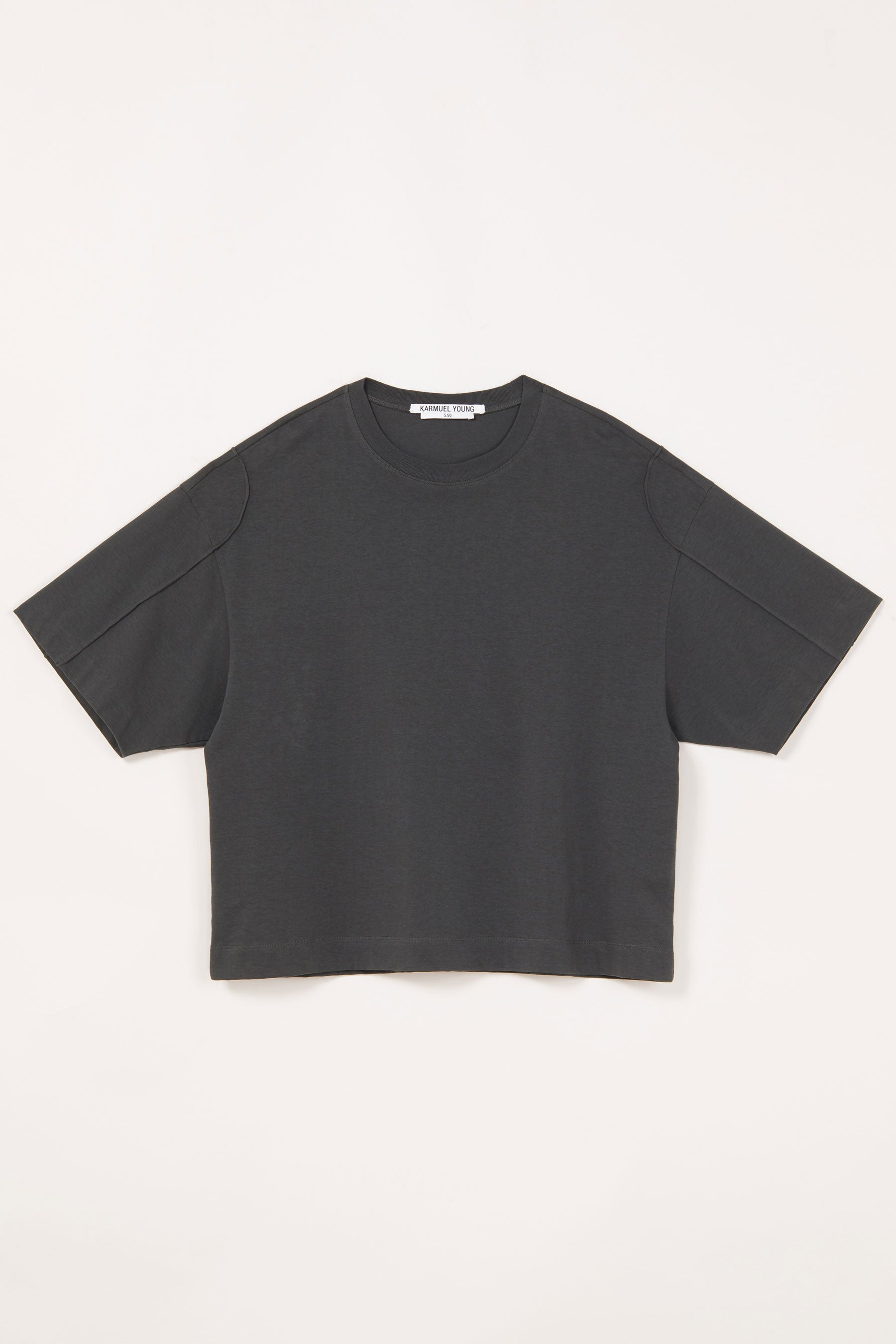 Dark Grey Cotton Square YZ-plane T-Shirt
