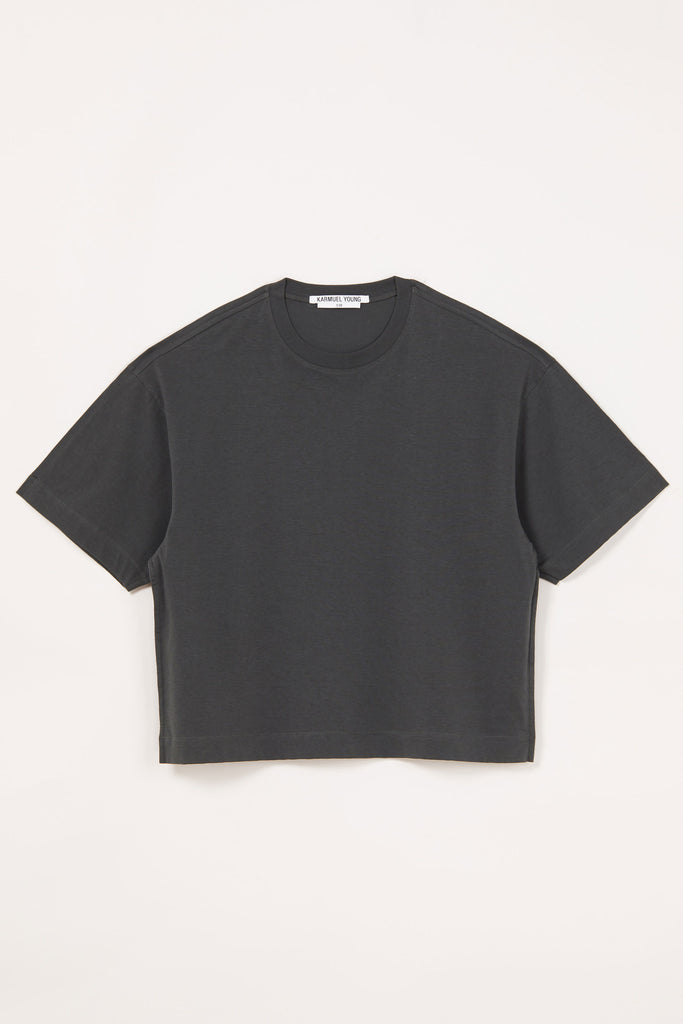Dark Grey Cotton Square XY-plane T-Shirt