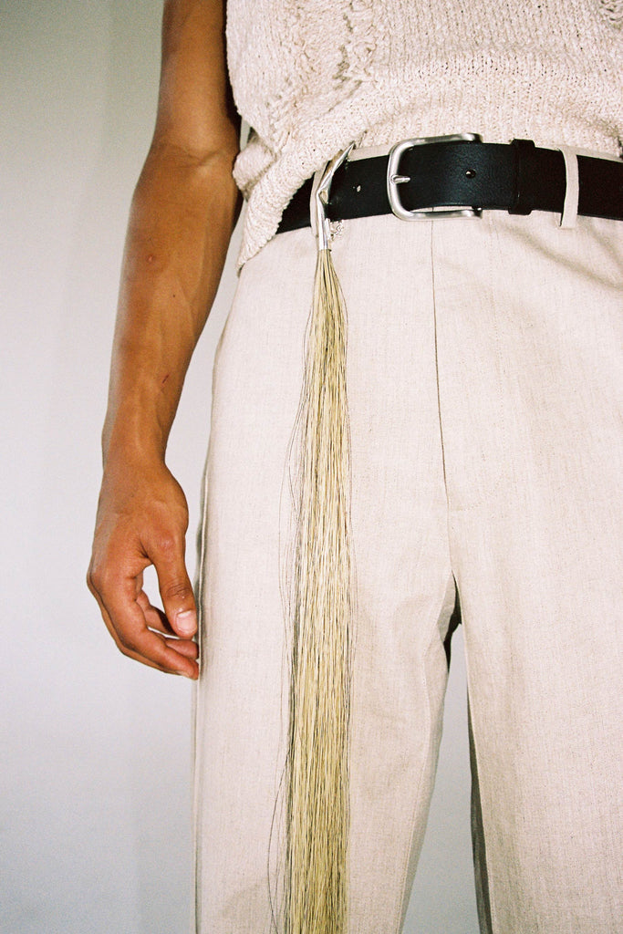 Silver Tube with Blonde Horse Tail Hair