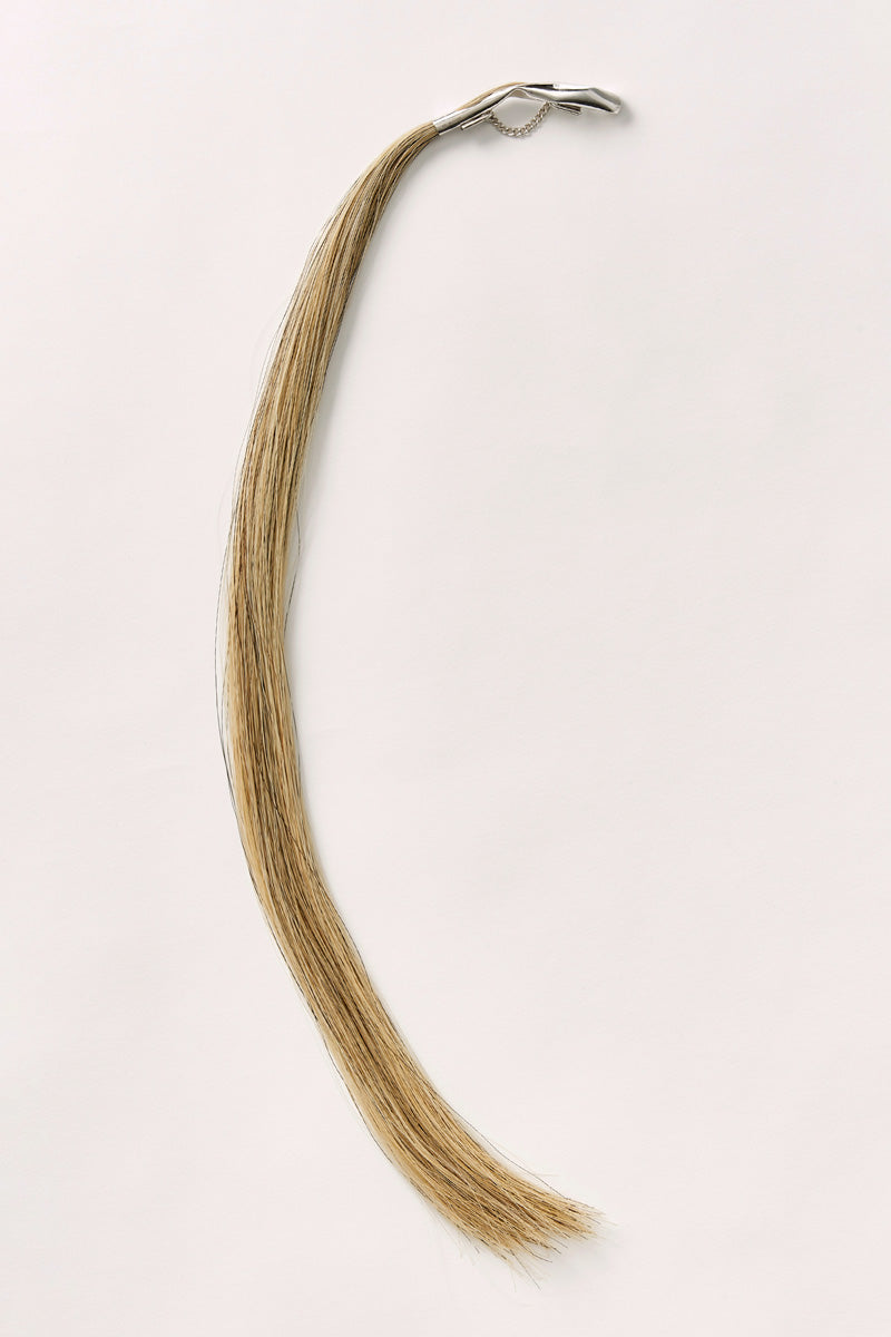 Silver Tube with Blonde Horse Tail Hair