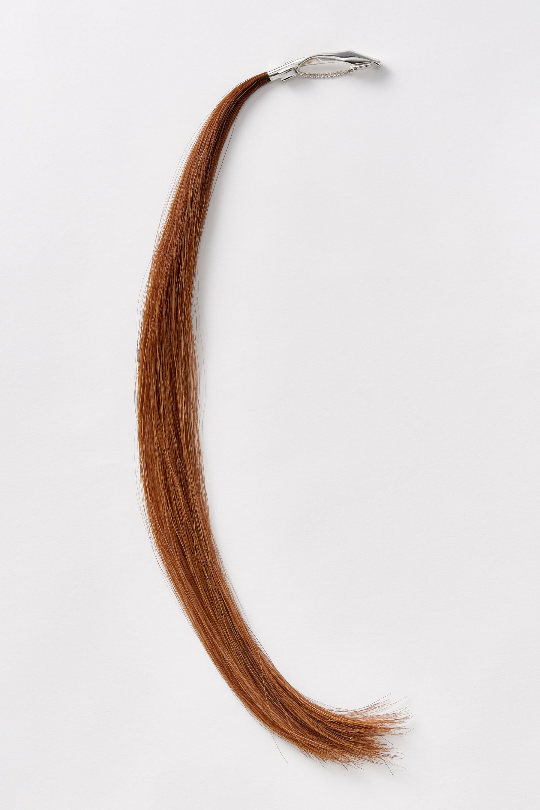 Silver Tube with Brown Horse Tail Hair