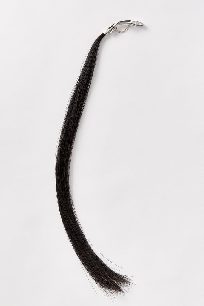 Silver Tube with Black Horse Tail Hair