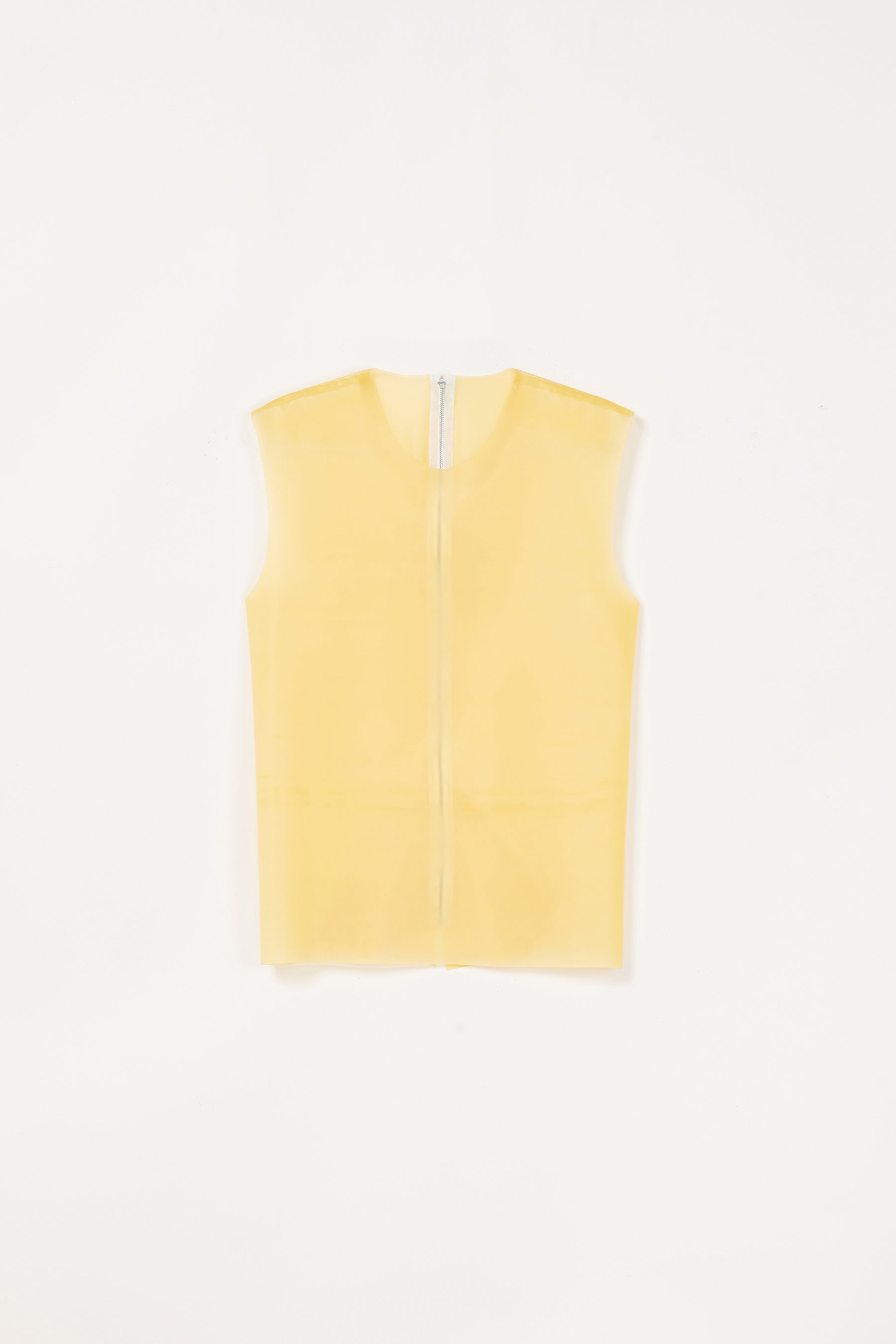 Light Yellow Rubber Second Skin Zipped Vest